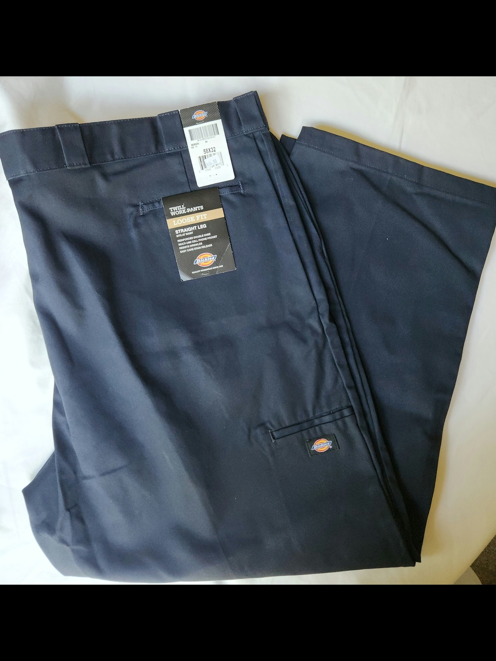 NWT Dickies 85283 Dark Navy Loose Fit Double Knee Work Pants Big Tall 56x32